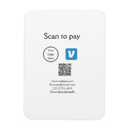 Q R code venmo scan om te betalen add logo social  Magneet
