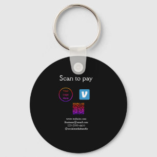 Q R code venmo scan om te betalen add logo social Sleutelhanger