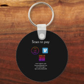 Q R code venmo scan om te betalen add logo social Sleutelhanger (Achterkant)