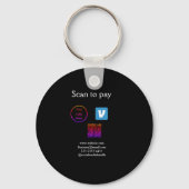 Q R code venmo scan om te betalen add logo social Sleutelhanger (Achterkant)