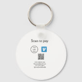 Q R code venmo scan om te betalen add logo social  Sleutelhanger (Voorkant)