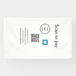 Q R code venmo scan om te betalen add logo social  Spandoek