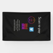 Q R code venmo scan om te betalen add logo social  Spandoek (Horizontaal)
