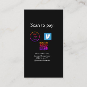 Q R code venmo scan om te betalen add logo social  Visitekaartje