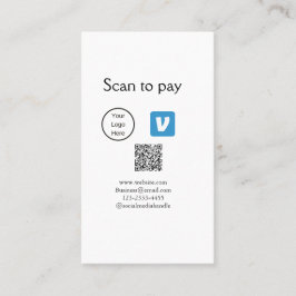 Q R code venmo scan om te betalen add logo social  Visitekaartje