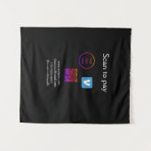 Q R code venmo scan om te betalen add logo social  Wandkleed (Voorkant (horizontaal))