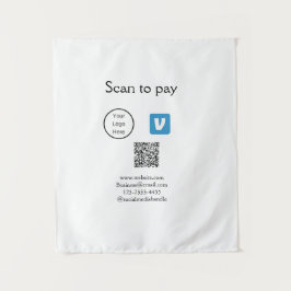 Q R code venmo scan om te betalen add logo social  Wandkleed