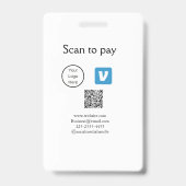 Q R-code venmo scan om te betalen logo toevoegen s Badge (Achterkant)