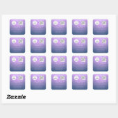 Q rCode Online Winkellicht Paars Logo Vierkante Sticker (Vel)