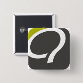 Q-toets - chartreuse vierkante button 5,1 cm (Voorkant /achterkant)