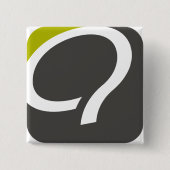 Q-toets - chartreuse vierkante button 5,1 cm (Voorkant)