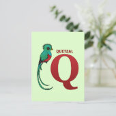 Q voor Quetzal Briefkaart (Staand voorkant)