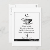 Q was een kwartel briefkaart (Voorkant / Achterkant)