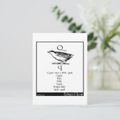 Q was ooit een beetje kwartel briefkaart (Staand voorkant)