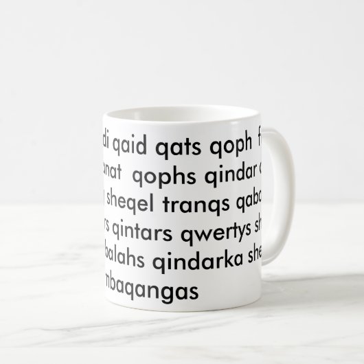 Q Words Koffiemok (Voorkant rechts)