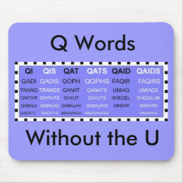 Q Words zonder de mousepad van U Muismat