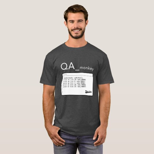 QA aap-wit T-shirt (Voorkant volledig)