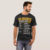 QA Engineer Uurly Rate Developer Coder T-shirt (Voorkant volledig)