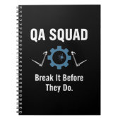 QA Squad – Break It Before They Do Notitieboek (Voorkant)