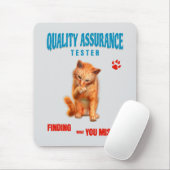 QA Tester Cat Humor Muismat (Met muis)