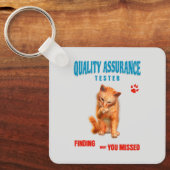 QA Tester Cat Humor Sleutelhanger (Voorkant)