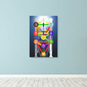 Qabalistic Tree of Life Diagram Grafiek Kabbalah Canvas Afdruk (Insitu (Houten vloer))