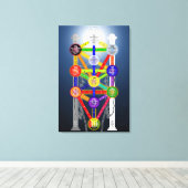 Qabalistische Levensboom Diagram Chart Kabbala Canvas Afdruk (Insitu (Houten vloer))
