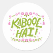 Qabool hai Nikkah desi huwelijksfeest speels Ronde Sticker (Voorkant)