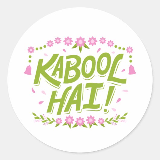 Qabool hai Nikkah desi huwelijksfeest speels Ronde Sticker (Voorkant)