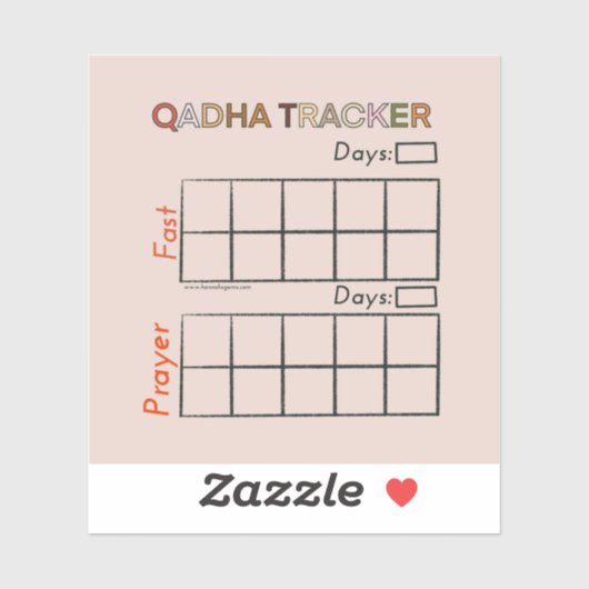 Qadha Days Tracking Sticker (Vel)