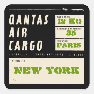 QANTAS AIR CARGO VIERKANTE STICKER