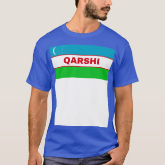 Qarshi Stad in Oezbekistan Vlag T-shirt