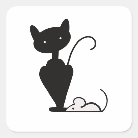 Qat en Mouse Logo Sticker (Voorkant)