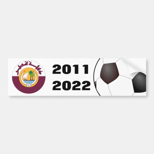 Qatar 2011 en 2022 Voetbal Bumpersticker (Voorkant)