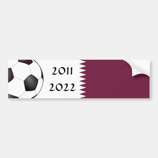 Qatar 2011 en 2022 Voetbal Bumpersticker (Voorkant)