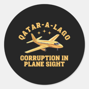 Qatar-a-lago Corruptie in het vliegtuig Sight Anti Ronde Sticker