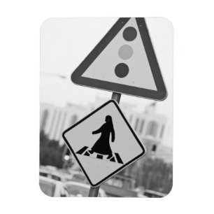 Qatar, Ad Dawhah, Doha. Arabisch voetganger 2 Magneet