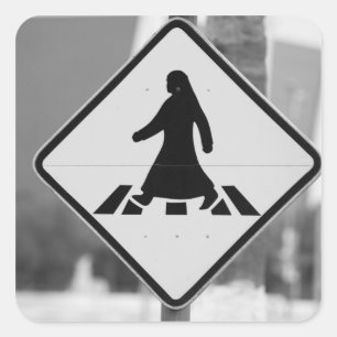 Qatar, Ad Dawhah, Doha. Arabische voetganger 3 Vierkante Sticker