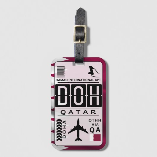 Qatar Doha Bagage Label (Voorkant (verticaal))