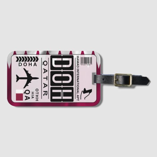 Qatar Doha Bagage Label (Voorkant (horizontaal))