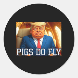 Qatar Een Lago Anti Trump Qatar Vliegtuig Varkens  Ronde Sticker