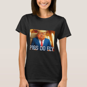 Qatar Een Lago Anti Trump Qatar Vliegtuig Varkens  T-shirt