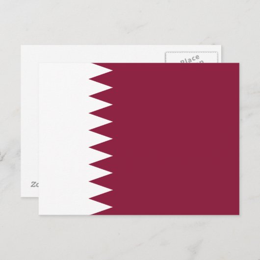 Qatar Flag Briefkaart (Voorkant / Achterkant)