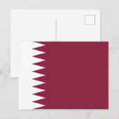 Qatar Flag Briefkaart (Voorkant / Achterkant)