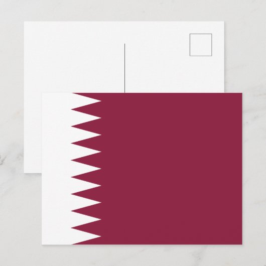 Qatar Flag Briefkaart (Voorkant / Achterkant)