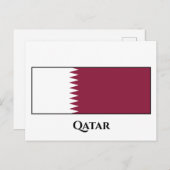 Qatar Flag Briefkaart (Voorkant / Achterkant)
