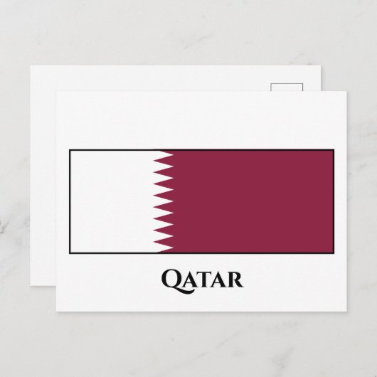 Qatar Flag Briefkaart (Voorkant / Achterkant)