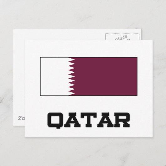 Qatar Flag Briefkaart (Voorkant / Achterkant)
