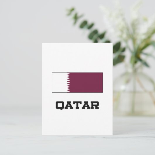 Qatar Flag Briefkaart (Staand voorkant)