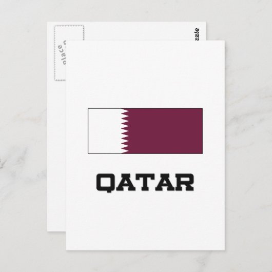 Qatar Flag Briefkaart (Voorkant / Achterkant)